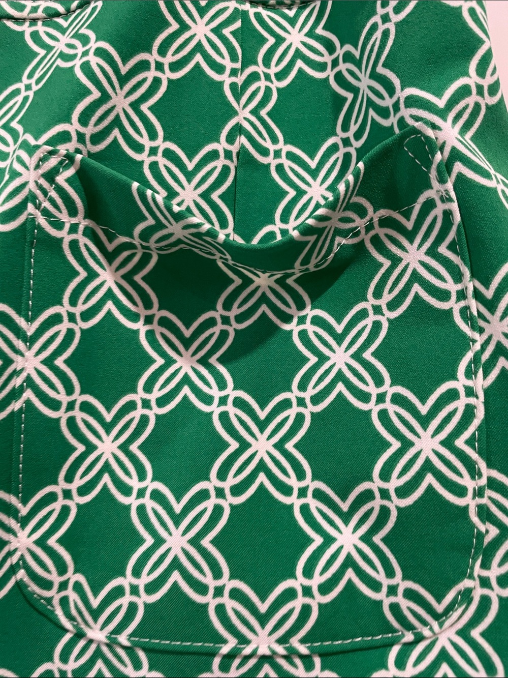 Lilly Pulitzer Green Mini Skirt with White Geometric Print - Picture 6 of 7